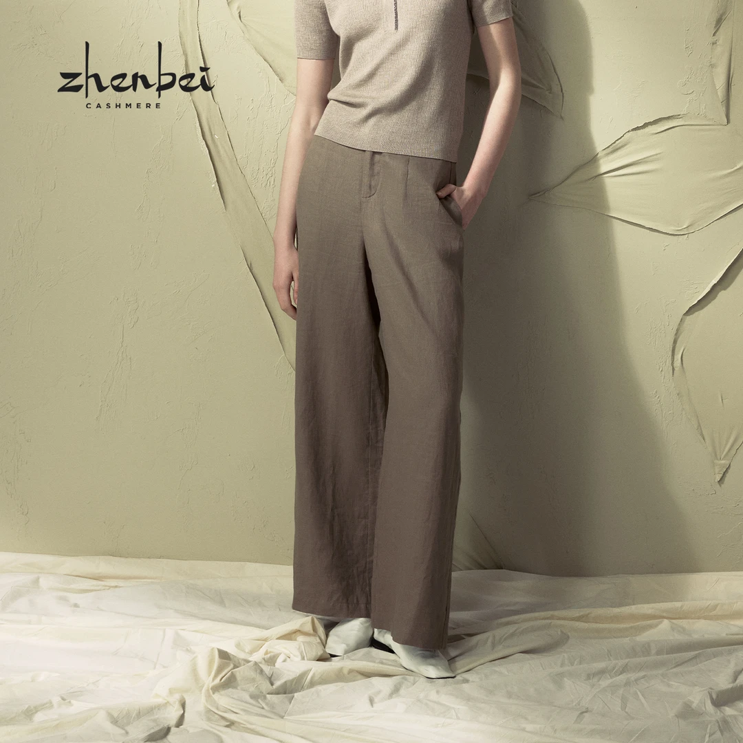 ZB/珍贝春夏新品 亚麻女裤/H106012