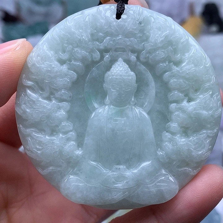 翡翠未镶嵌颈饰霸气侧漏九龙牌福利