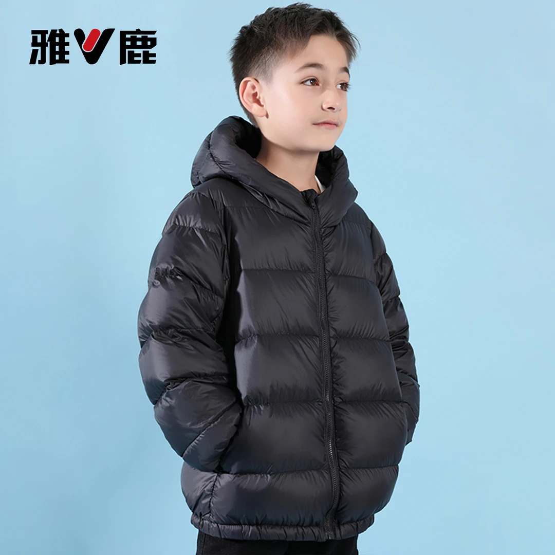 雅鹿儿童羽绒服超轻加厚大面包服男女童外套童装连帽保暖冬季休闲