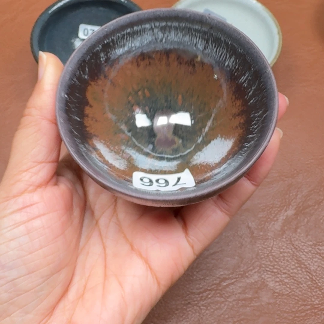 茶盏龙窑柴烧自然还原瑕疵