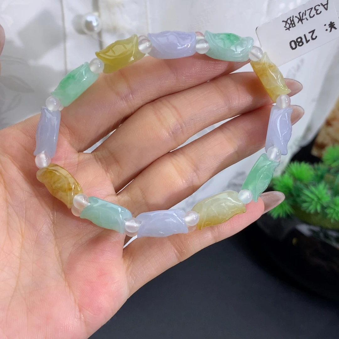 翡翠未镶嵌手串冰胶富甲天下多宝手串