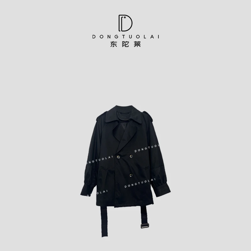 《C210》风衣气质轻奢女士收腰中长款设计师秋季系带