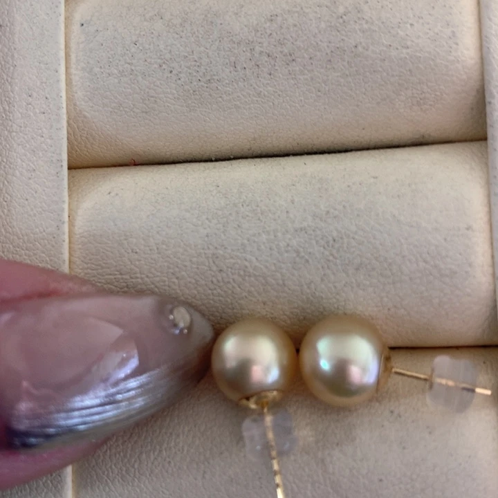 18K金镶嵌耳饰海水珍珠