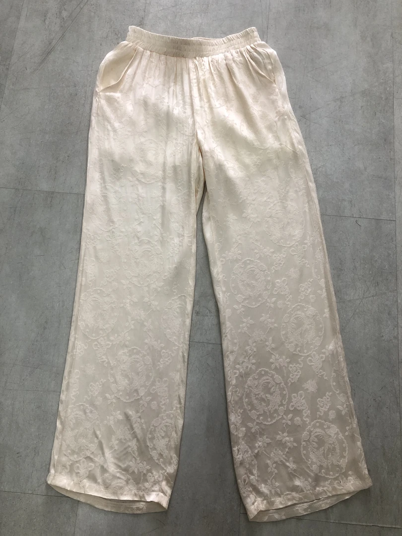 香槟白新中式国风裤子