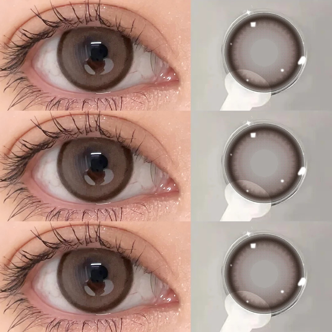 欧巴兰美瞳半年抛可可松饼棕色美瞳日常百搭水润自然隐形眼镜