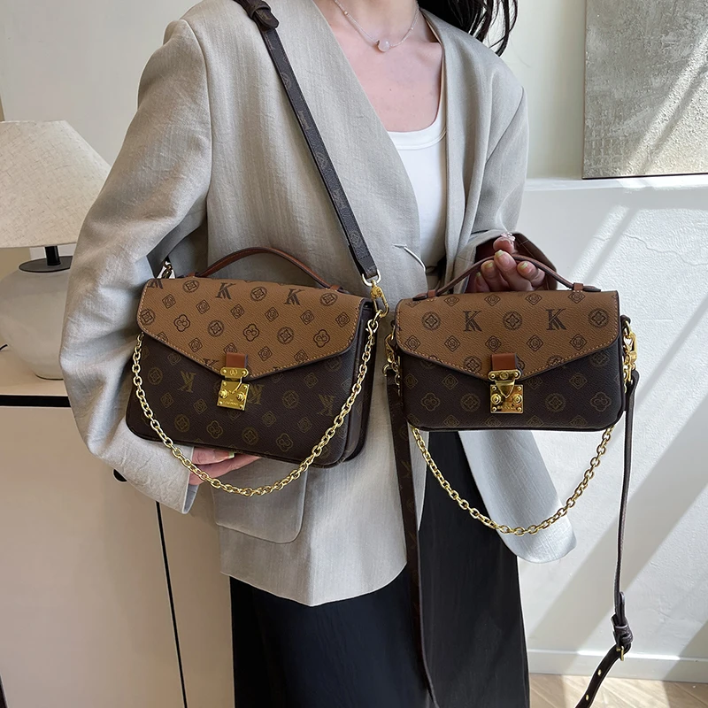 方形拼色款斜女包小众复古气质网红百搭潮流经典斜跨单肩邮差包