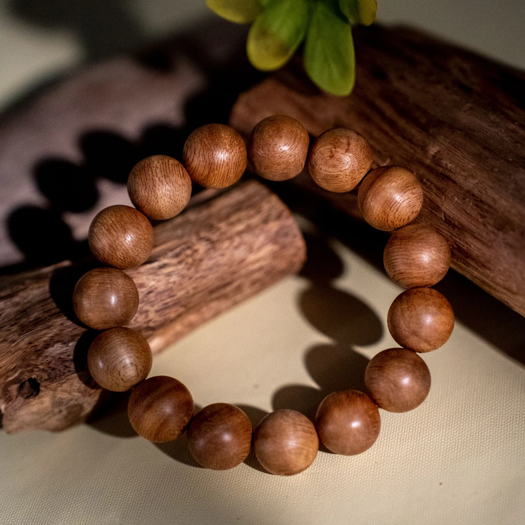 沉香【江苏工美专属】天然野越南红油老料单圈沉香手串-322*1407