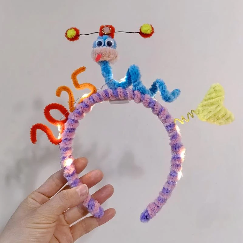 蛇年头饰发箍扭扭棒diy材料包手工礼品新年礼物送孩子朋友幼儿园