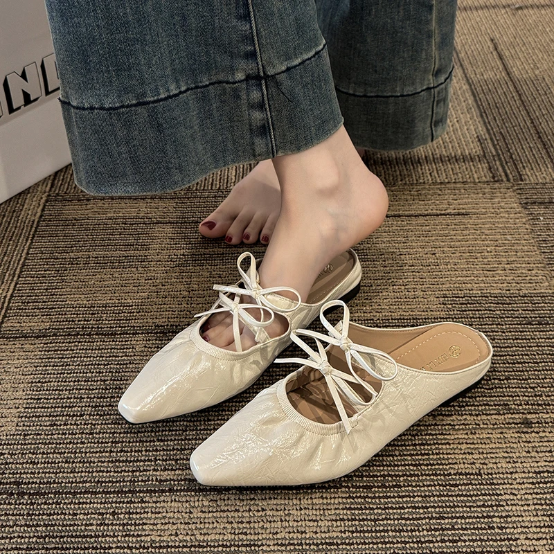 包头半拖鞋女2025新款外穿夏季法式小凉拖高级感绝美配裙子女鞋子