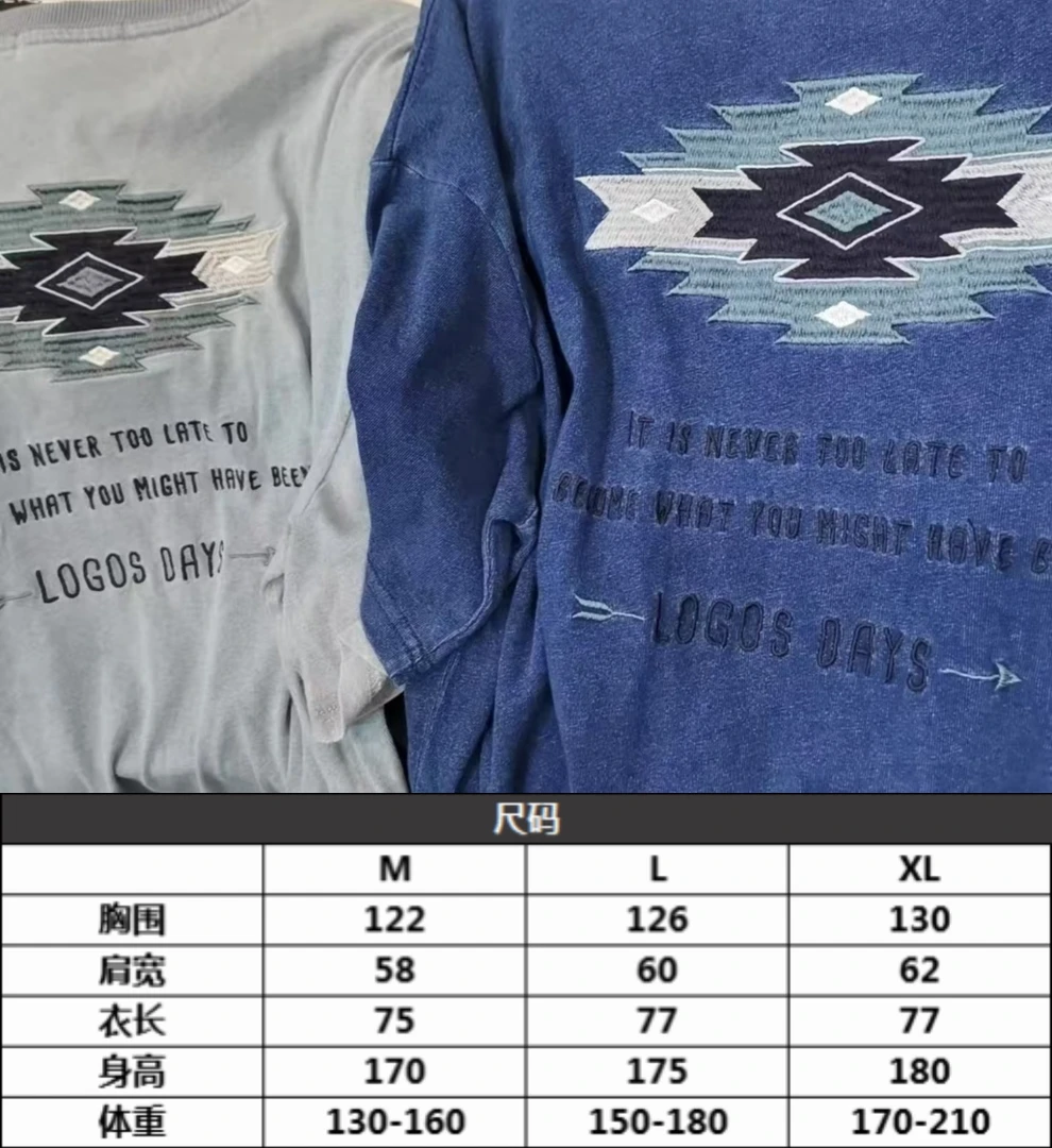 日单Logos Park x Pendleton 彭德尔顿联名复古水洗T恤纳瓦霍刺绣