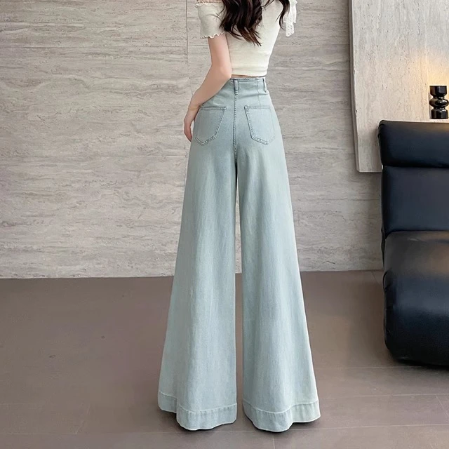 显瘦新款阔腿女款爆款牛仔裤宽松裤子女款秋季小个子阔腿裤早秋季