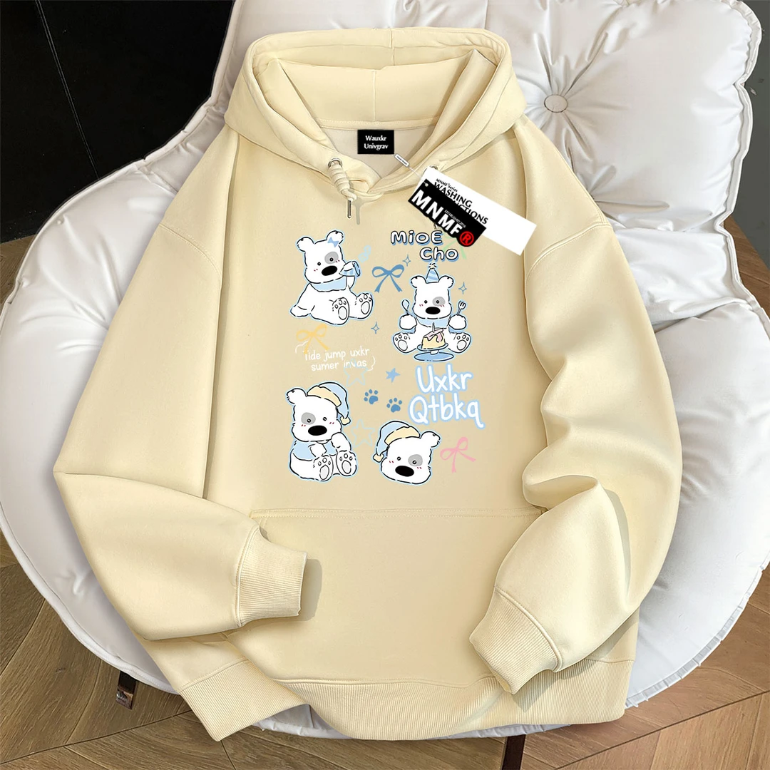 男女童加绒连帽卫衣秋冬季新款爆款可爱狗狗印花中大童百搭上衣服