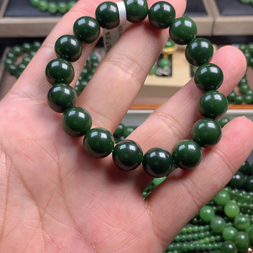 【闪购商品】和田玉（碧玉）手链未镶嵌猫***趣12