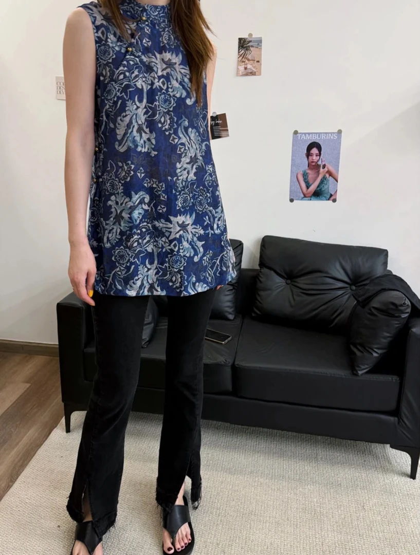 【悦己】青花 复古新中式背心裙