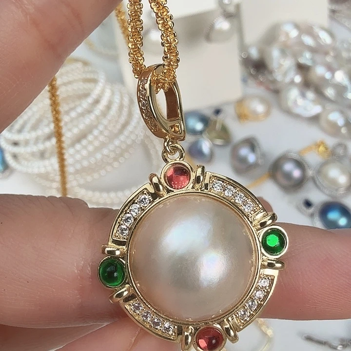 拼合珍珠（马贝珠）未镶嵌颈饰