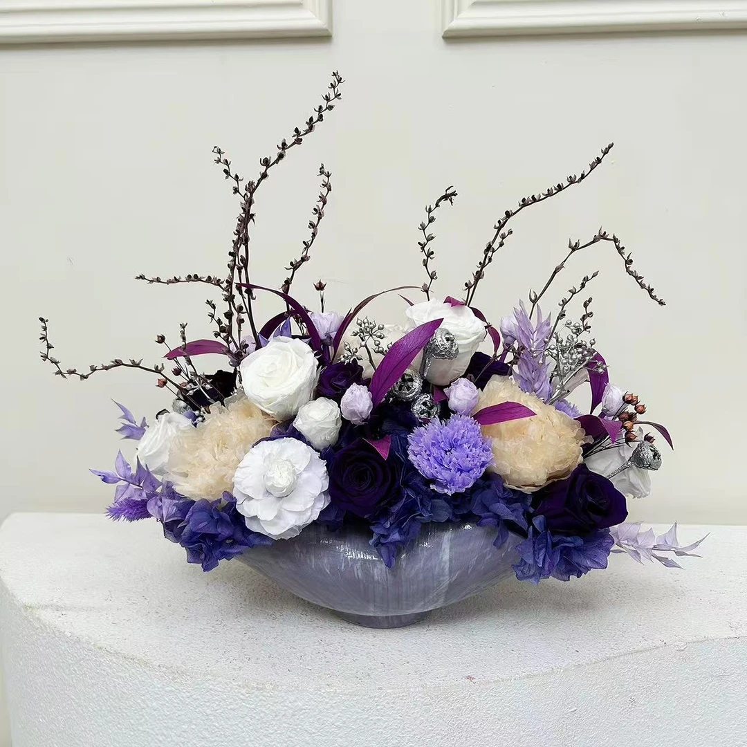 永生花高级餐桌花360度观赏