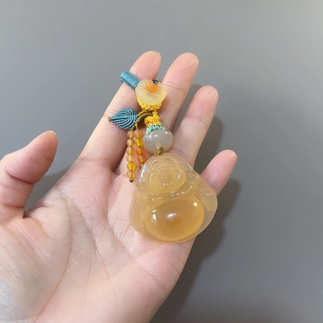 玛瑙/玉髓未镶嵌钥匙挂件