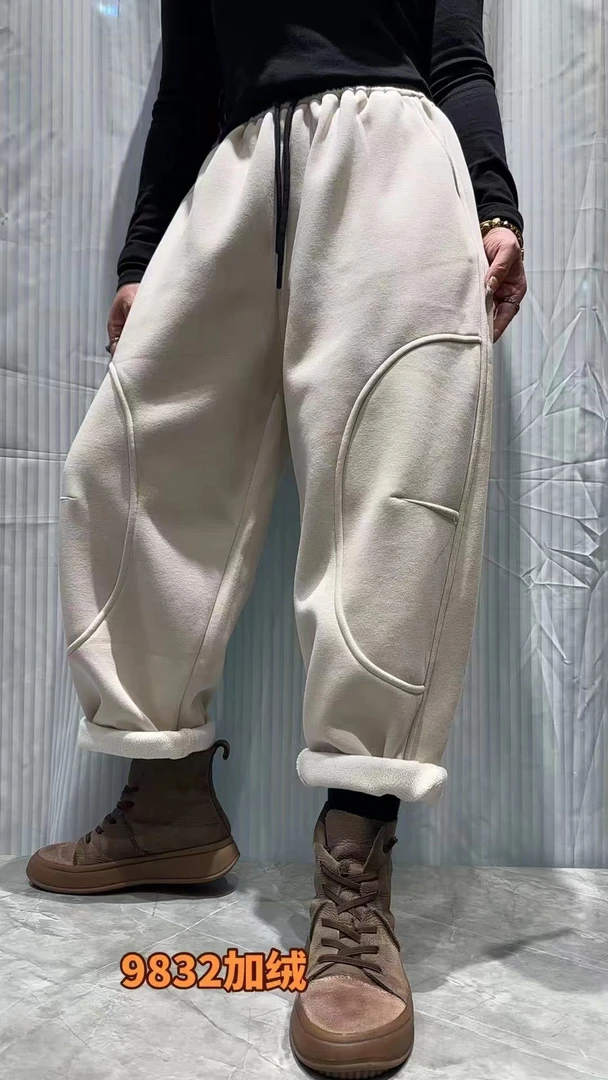 HY   9832加绒两边做皱卫裤