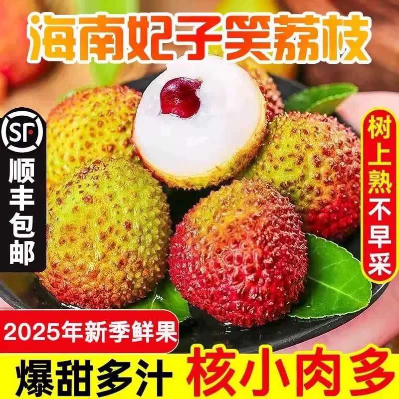 【次日达】海南妃子笑荔枝皮薄肉厚核小新鲜当季顺丰包邮1-5斤荔枝荔枝同城送