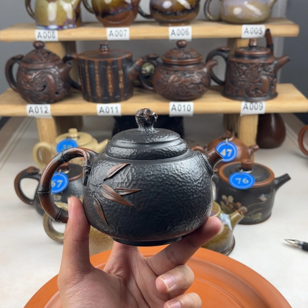 壶249cc石来运转，建水紫陶老手艺人全手工制作
