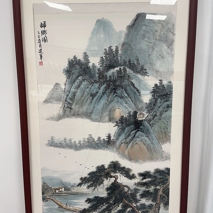 国画归乡图山水绘画作品无框