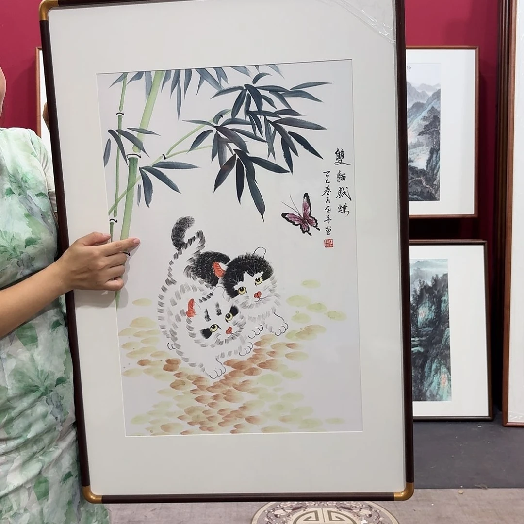 国画带框绘画90/60尺寸