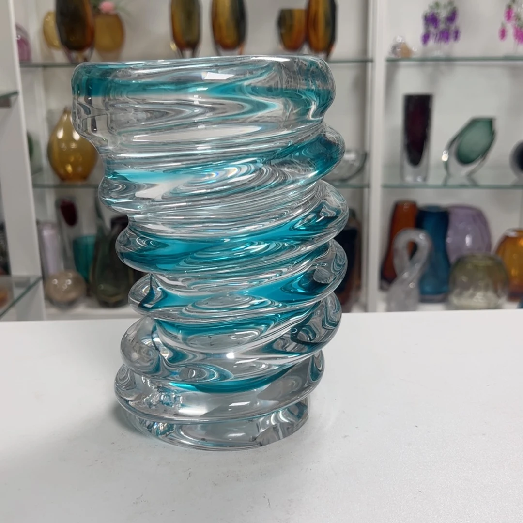 幻彩琉璃花瓶花器纯手工痕迹高度23