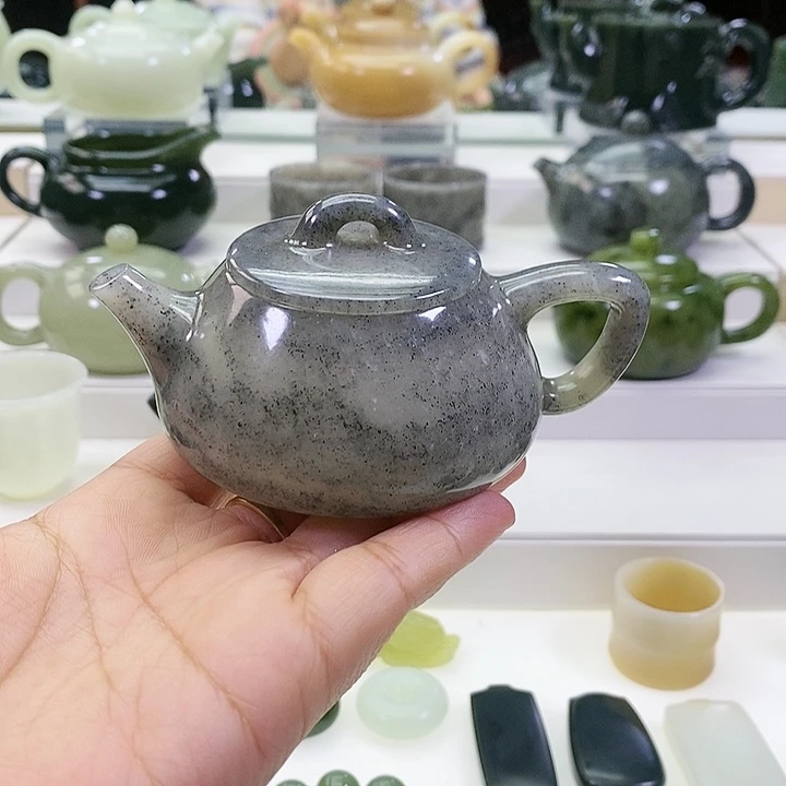 未镶嵌和田玉挂件挎**疆茶壶
