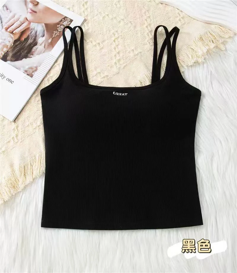 细带聚拢透气吊带背心女修身美背内搭上衣