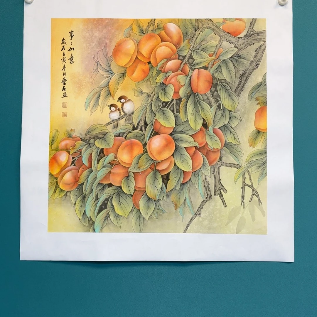 国画李庆友四尺斗方花鸟