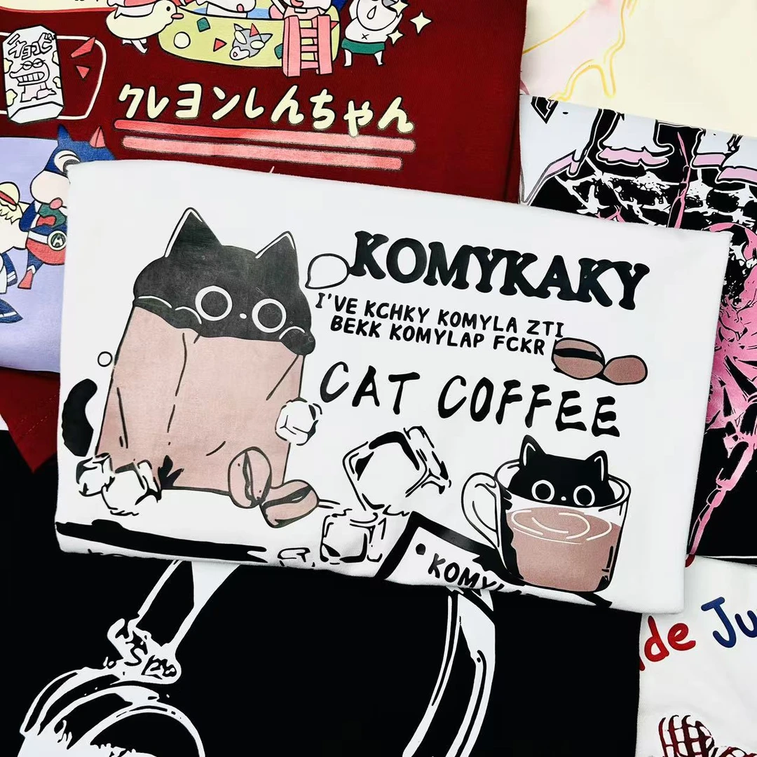 【X001-100】男女同款情侣装T恤情侣动漫学生印花ins日系韩版卡通