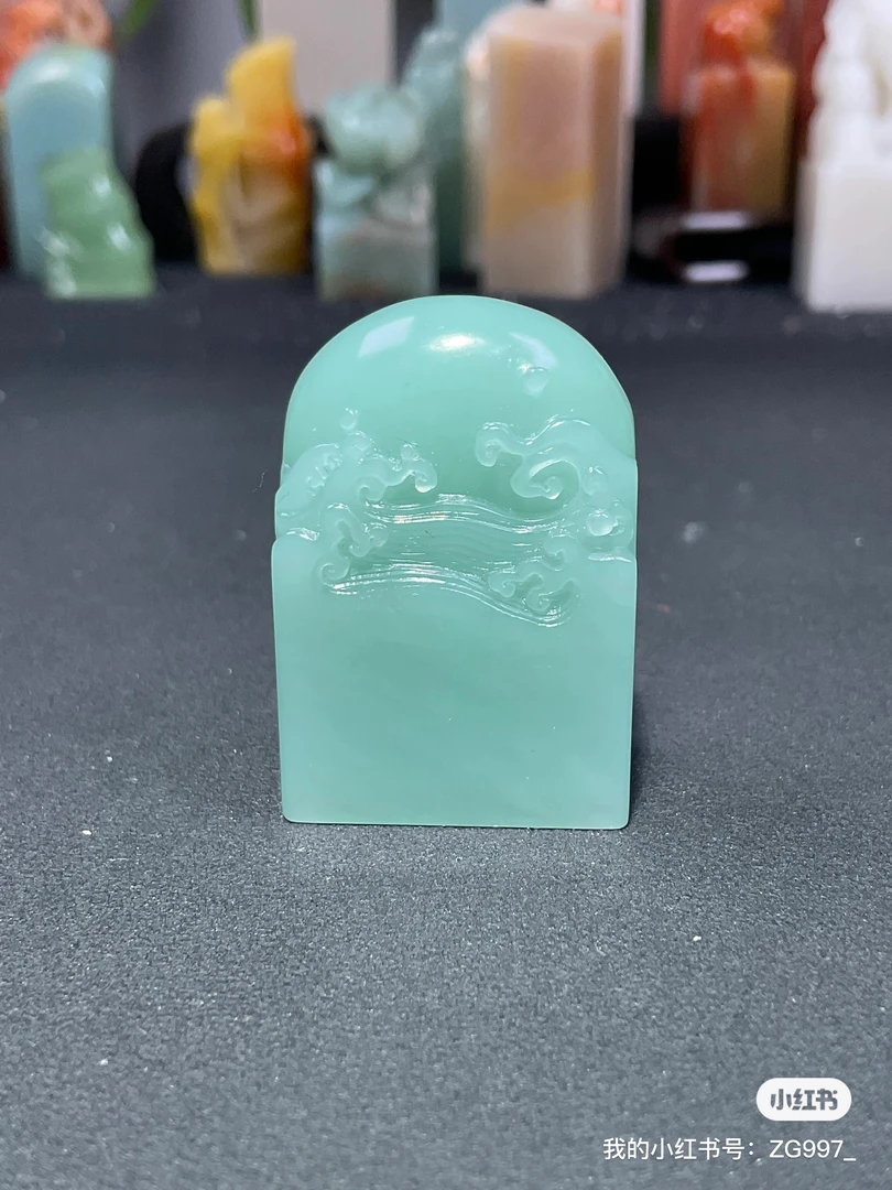 天青石海浪印章1.43*2.4*3.5cm