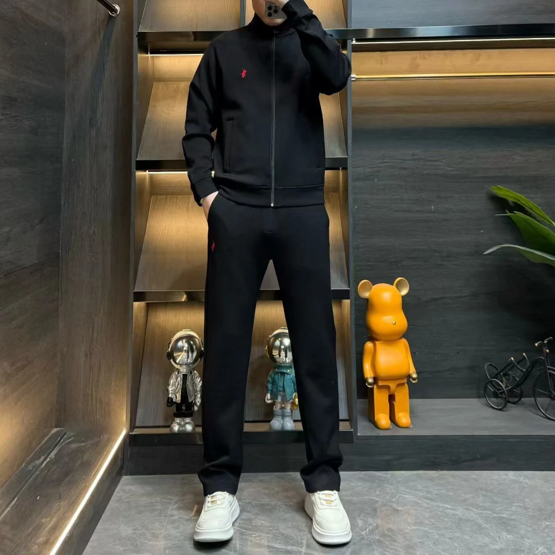 DB2613秋季休闲立领卫衣裤子外套秋季休闲运动套装百搭拼接