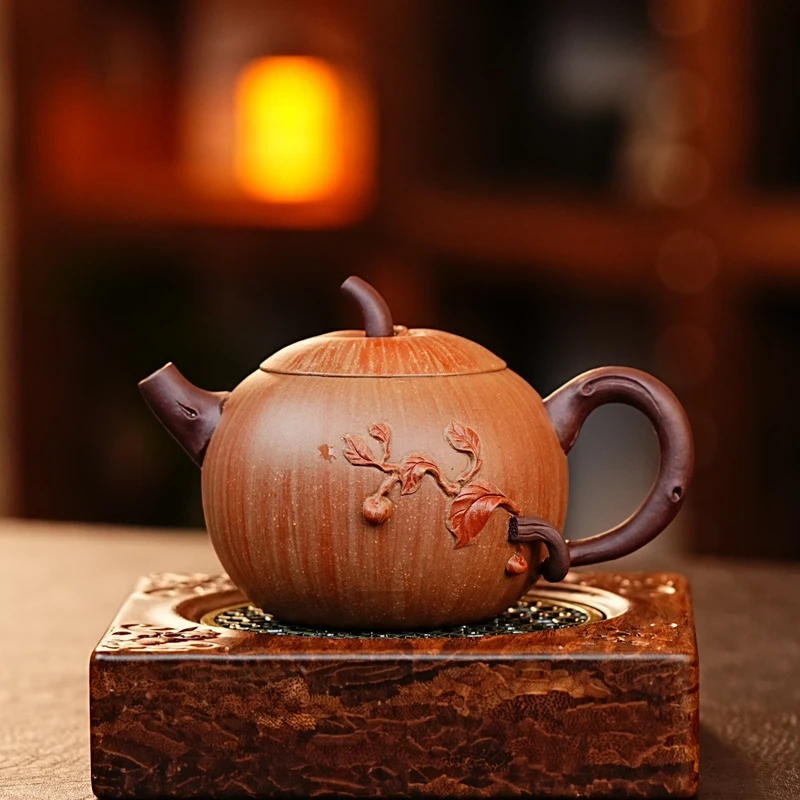 宜兴正宗紫砂苹果壶全手工紫砂壶网红茶器高级茶具正宗紫砂泡茶壶