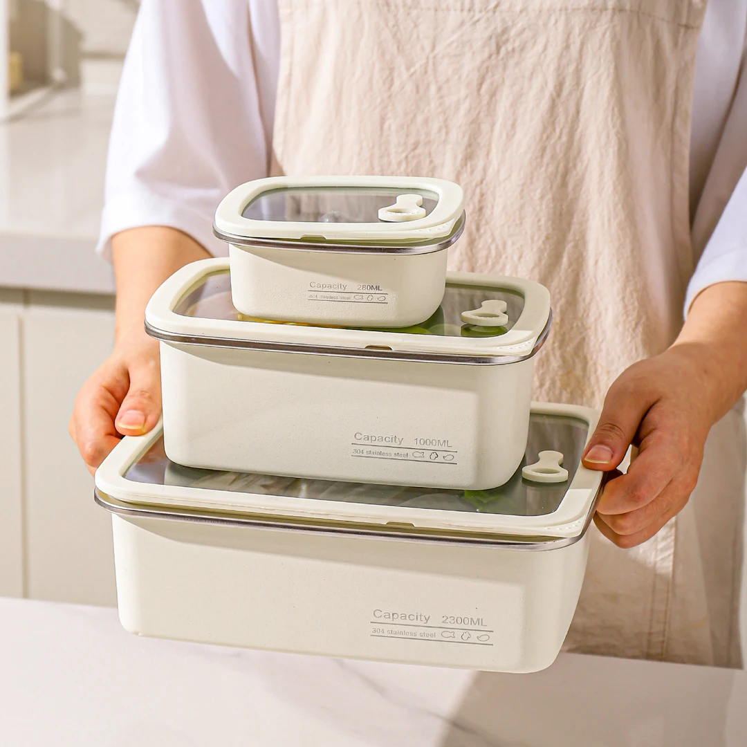 川岛屋不锈钢保鲜盒食品级密封冰箱收纳盒冷冻分装盒水果便当饭盒