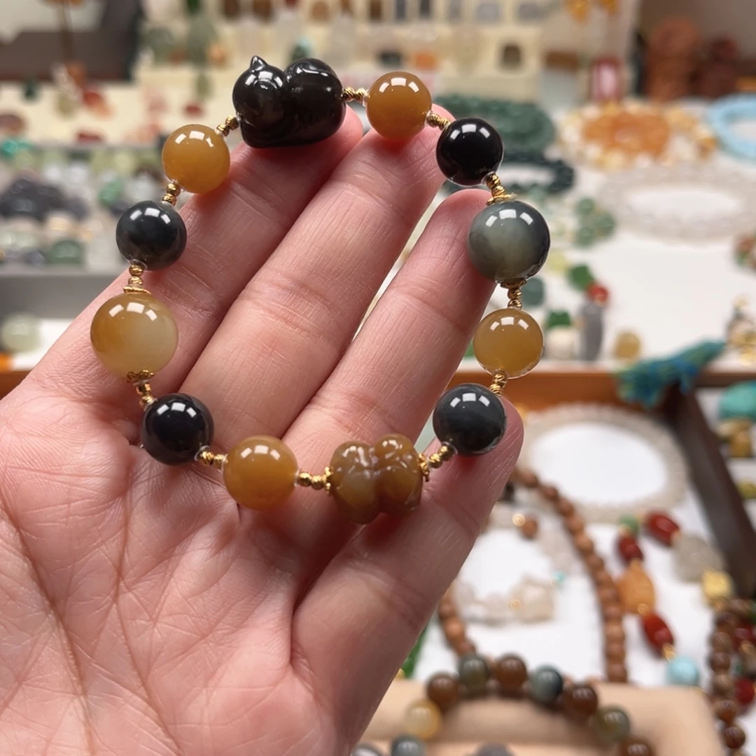 和田玉未镶嵌手链单圈手串