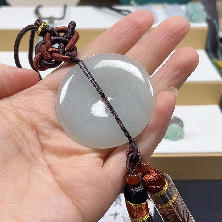 翡翠未镶嵌颈饰天然翡翠平安扣车挂