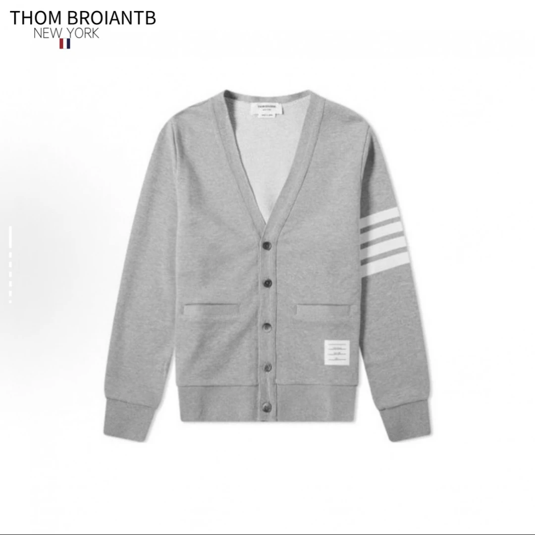 THOM BROIANTB【官方正品】TB徽标LOGO撞色条纹印花针织开衫