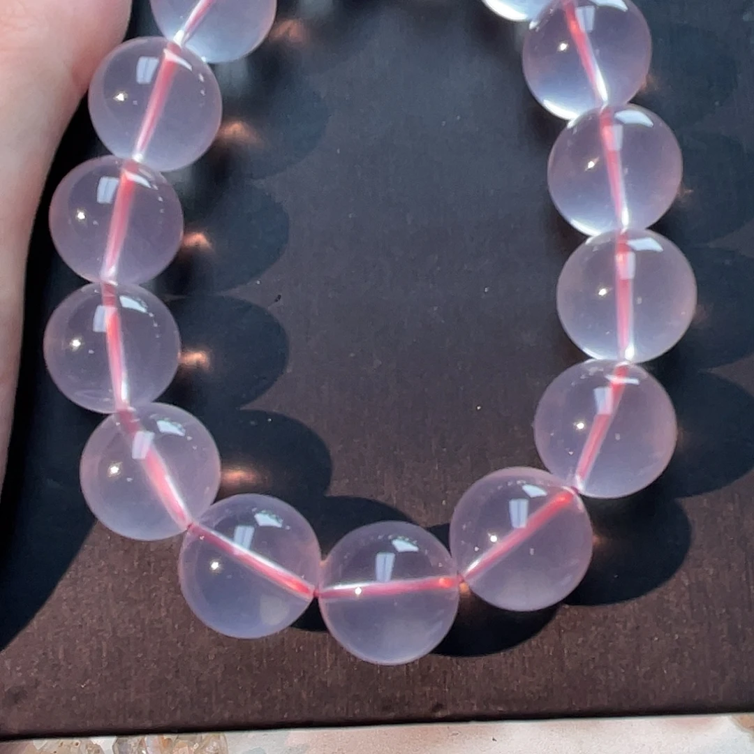 水晶手串未镶嵌六芒星粉水晶手串fs1252 117号