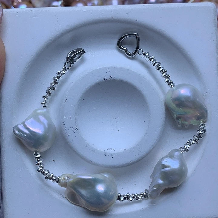 淡水珍珠耳饰银S925镶嵌