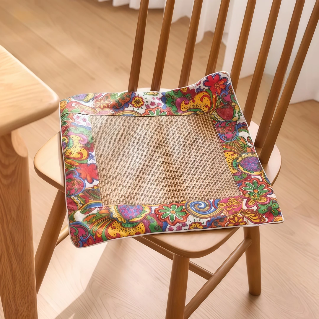 FC1[艾草藤席坐垫]清爽不闷热艾绒内丹可拆分透气家用防滑40*40