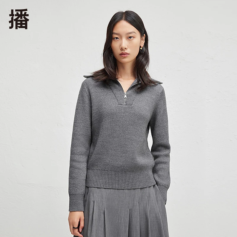 【陈大可专属】播时尚简约小海军领毛针织衫DDR4SD5067