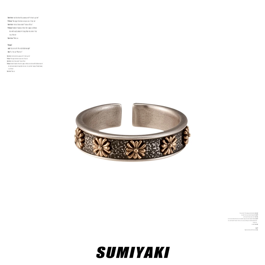 铜合金戒指 SUMIYAKI 做旧复古十字架戒指百搭指环情侣款