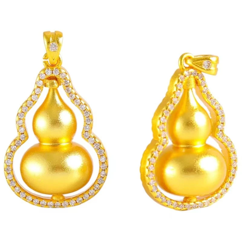 18K 金镶嵌小宝葫芦吊坠b17