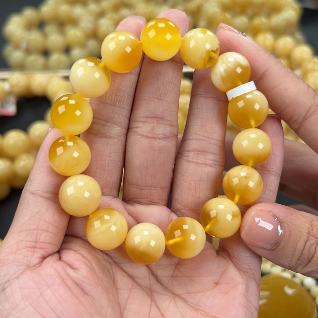 琥珀未镶嵌手链22克