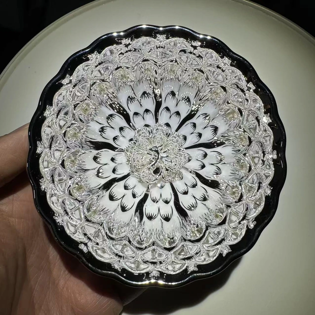 冰清玉洁和和美美银孔雀杯（单只）