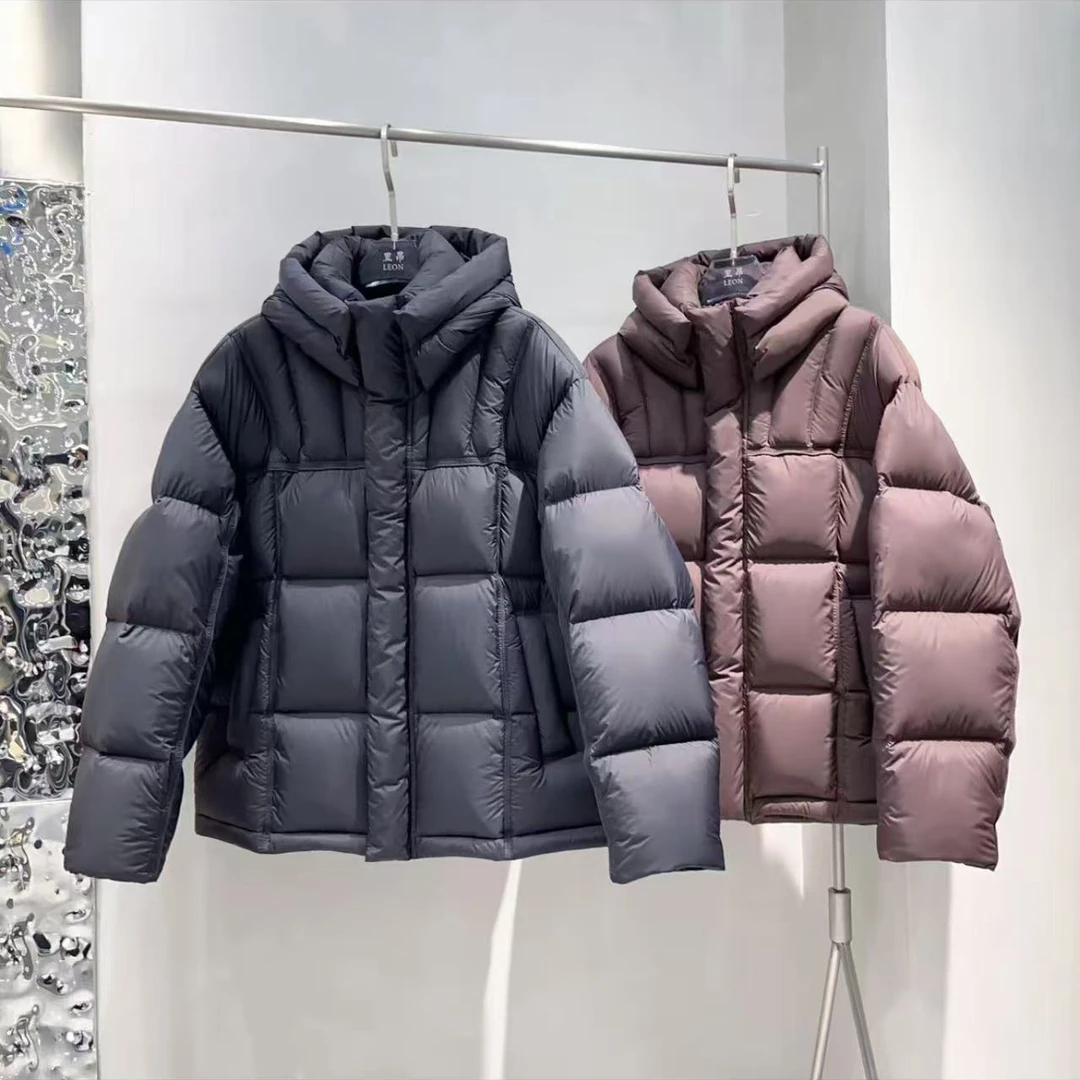 冬季极寒系列高充绒量加厚泡芙保暖可拆帽情侣款羽绒服