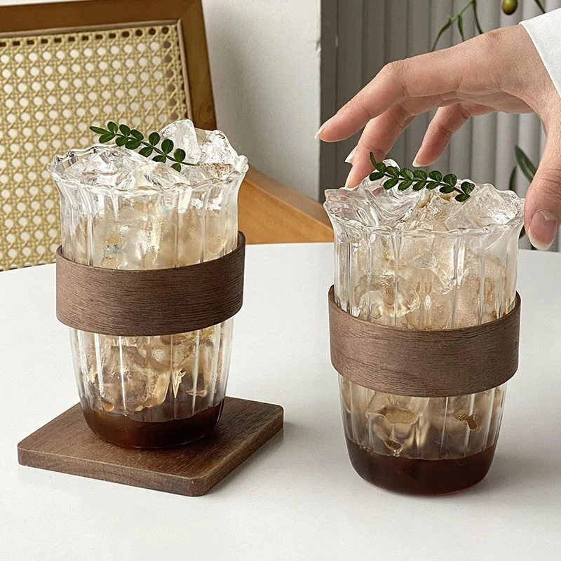 【一个装包邮！】阔口玻璃手冲咖啡杯隔热美式拿铁杯水杯子泡茶yj