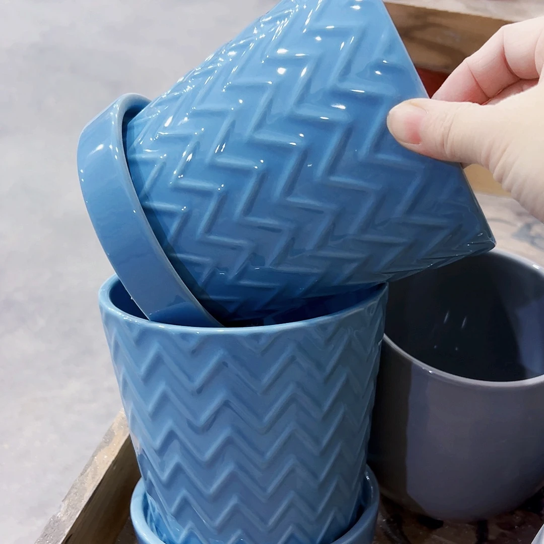 有孔外贸尾单陶瓷花盆凑单10米包邮