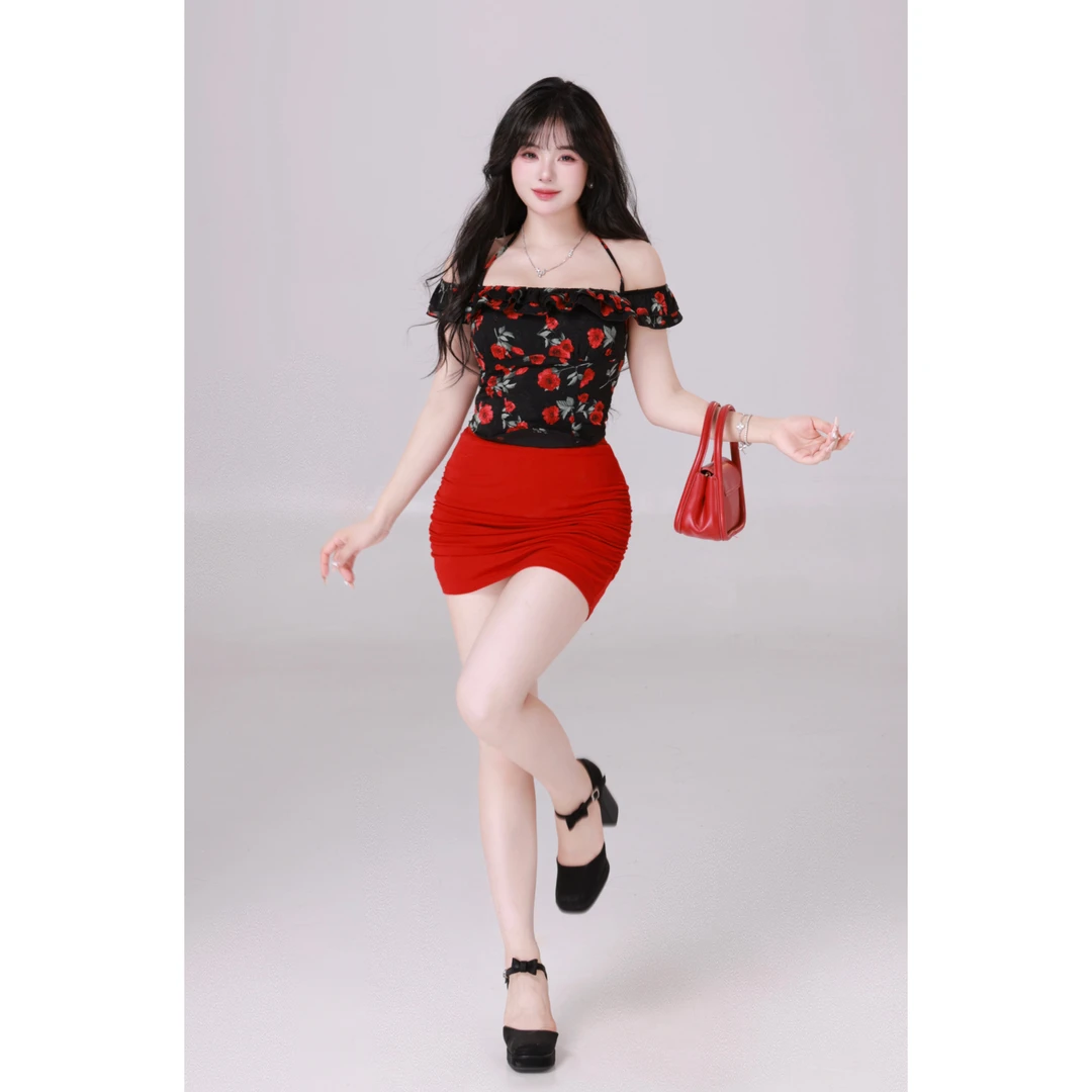 11.3清清萌面侠 【甜樱朗姆】精致气质上衣半身裙气质套装3038M